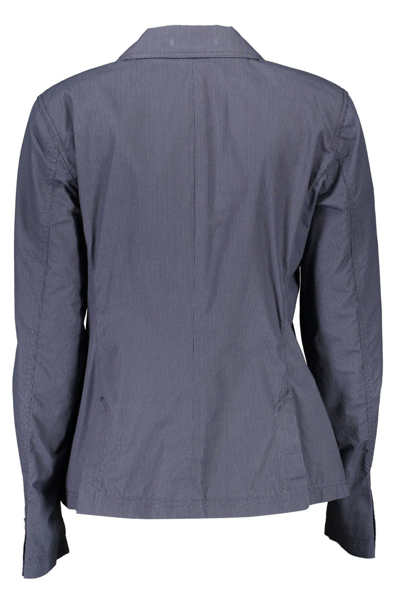 Timeless Blue Cotton Jacket with Classic Appeal