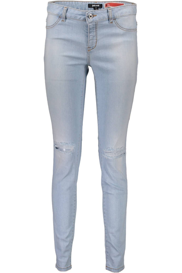 Elegante verblasste hellblaue Jeans -Jeans