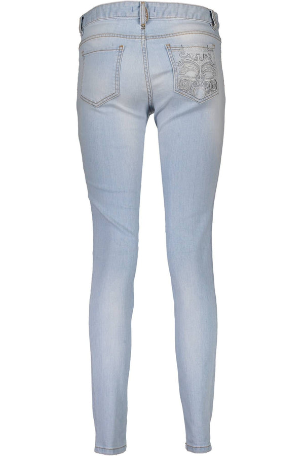 Elegante verblasste hellblaue Jeans -Jeans