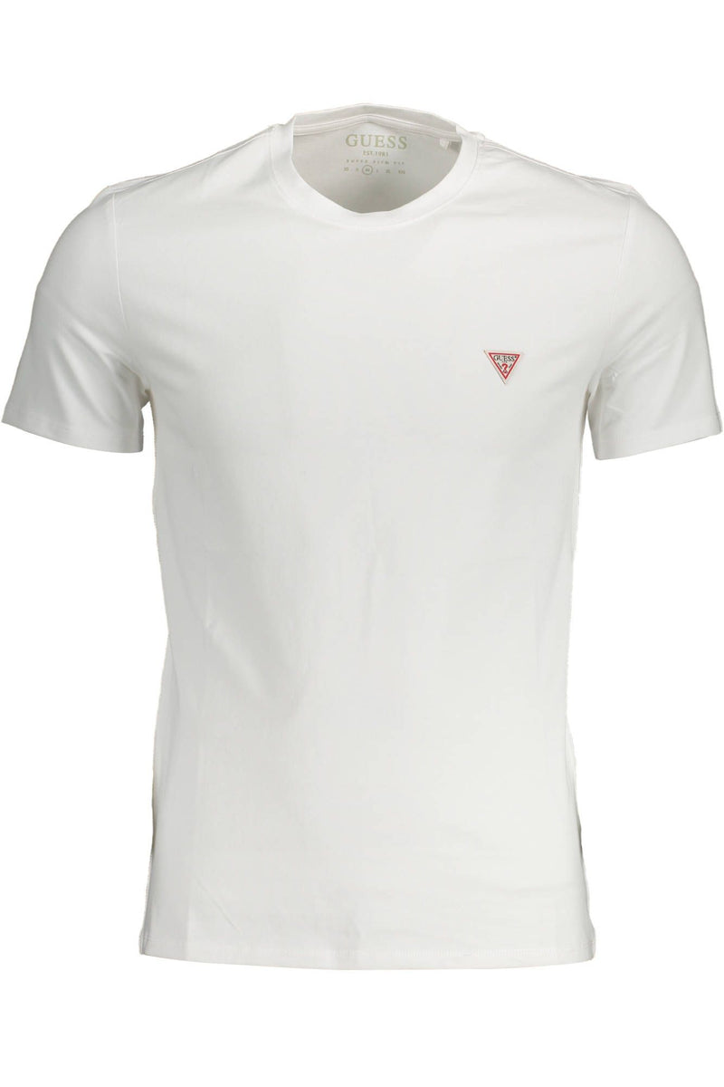 Elegante tee in forma con collo tondo bianco