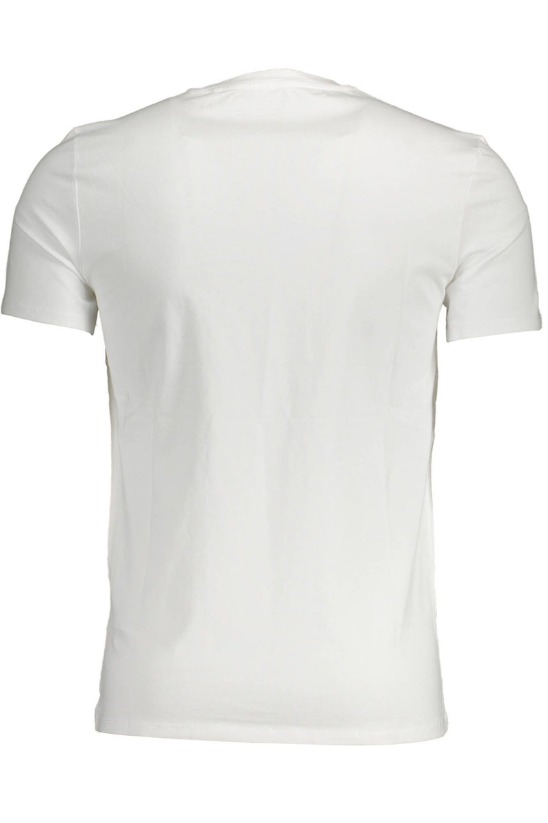 Elegante tee in forma con collo tondo bianco