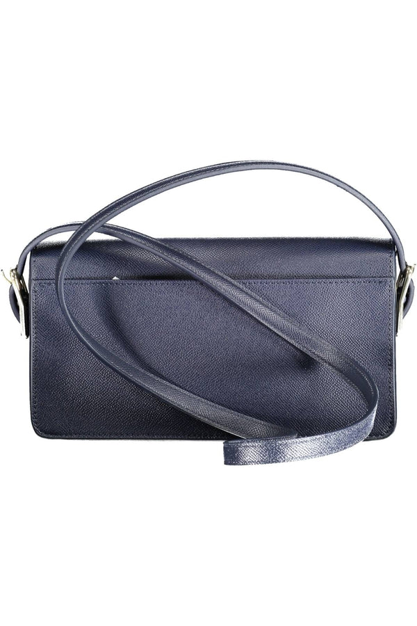 Chic Blue Polyurethane Shoulder Bag