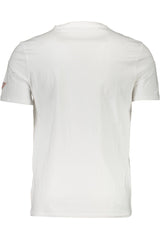 Sleek White Cotton Slim Tee with Logo Print