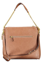 Borsa a tracolla in poliuretano marrone chic