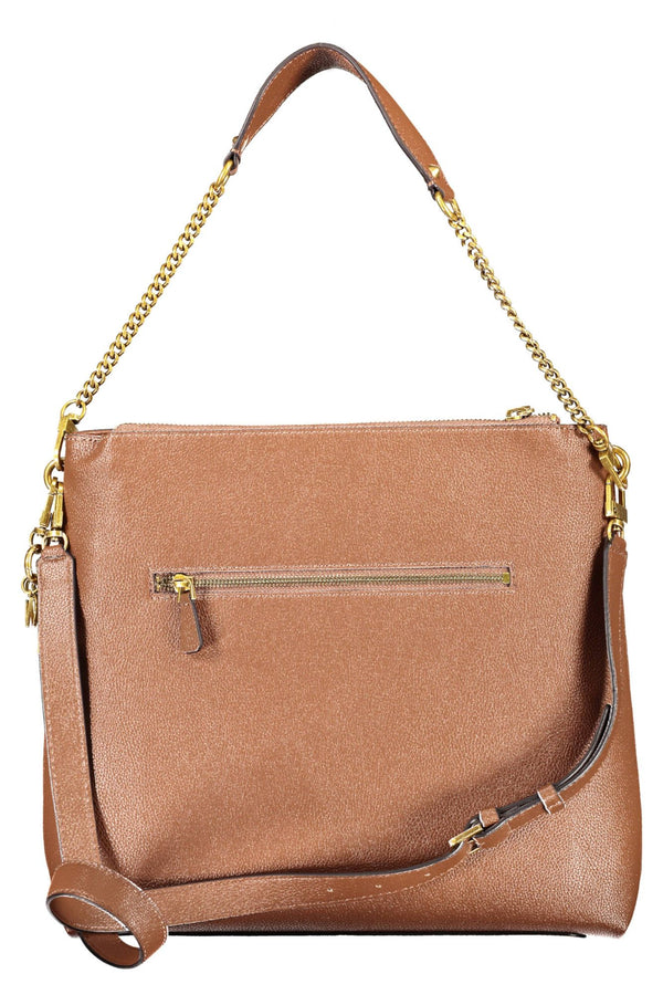 Chic Brown Polyurethane Shoulder Bag