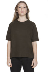 Maglione Chic Green Wool-Angora Blend con logo