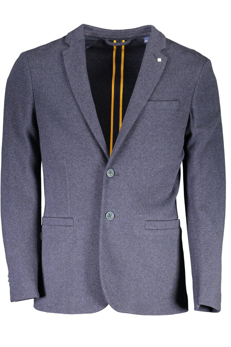 Elegante blaue klassische Langarmjacke