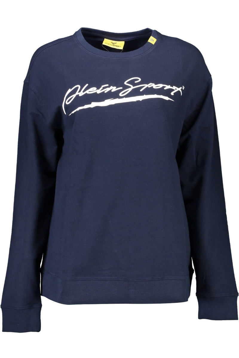 Schlankes blaues langärmeliges Sweatshirt mit Logo