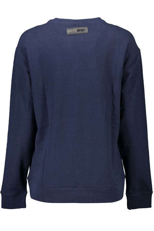 Schlankes blaues langärmeliges Sweatshirt mit Logo