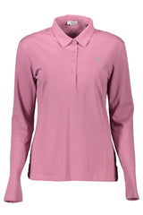 Chic Long-Sleeved Pink Polo for Women