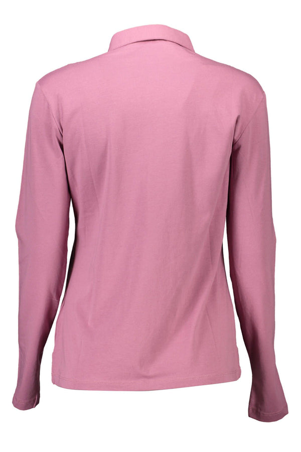 Chic Long-Sleeved Pink Polo for Women