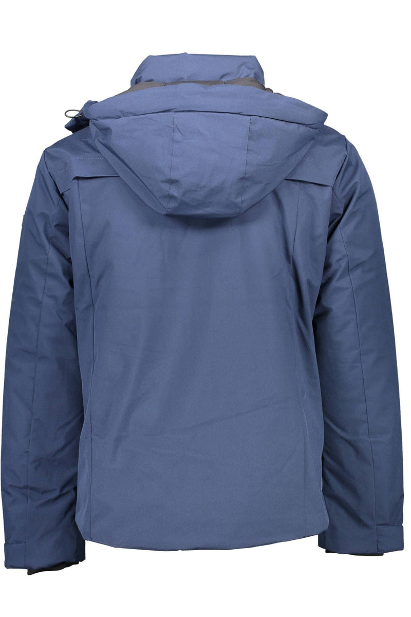 Chaqueta con capucha impermeable clásica azul