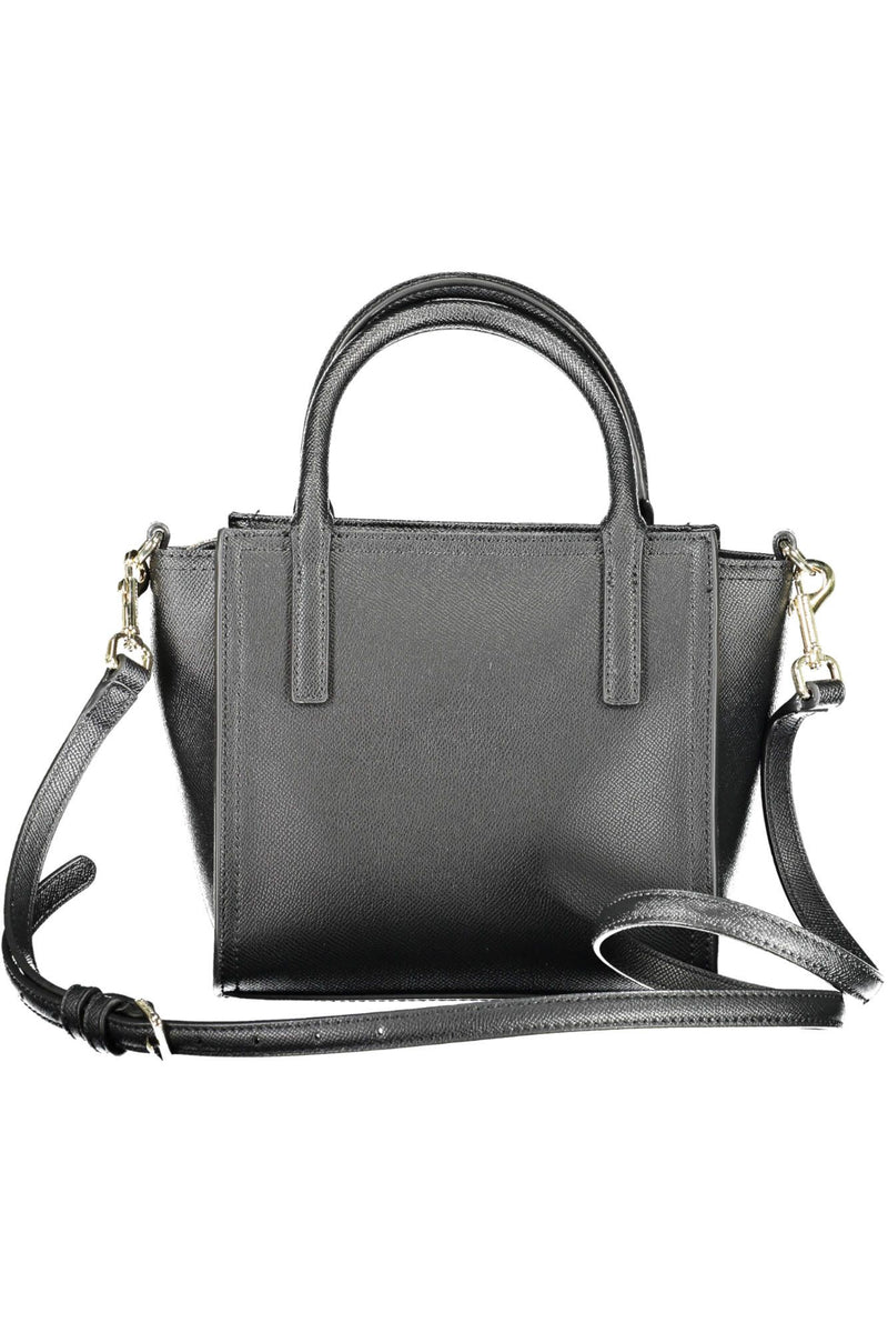 Elegant Black Shoulder Bag with Contrasting Details