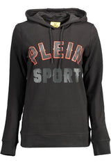 Sleek Black Hooded Sweatshirt with Bold Accents