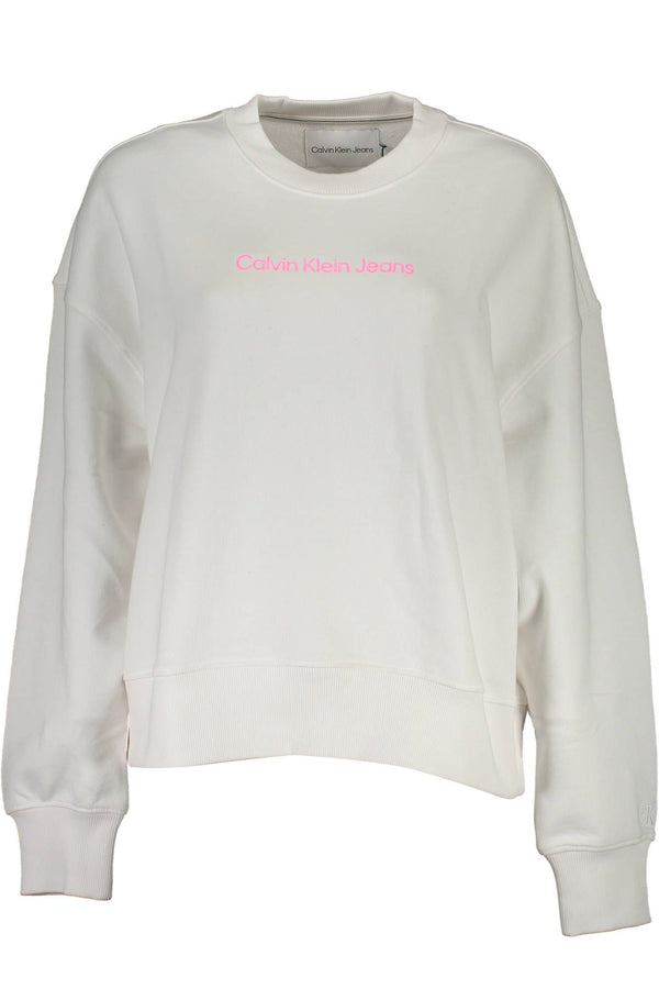 Chic White Cotton Logo Sweatshirt