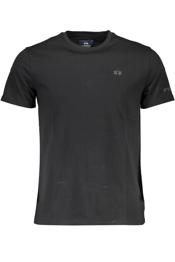 Elegantes gestickeltes Logo Black T-Shirt