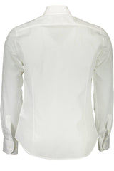 Elegant White Cotton Long Sleeve Shirt