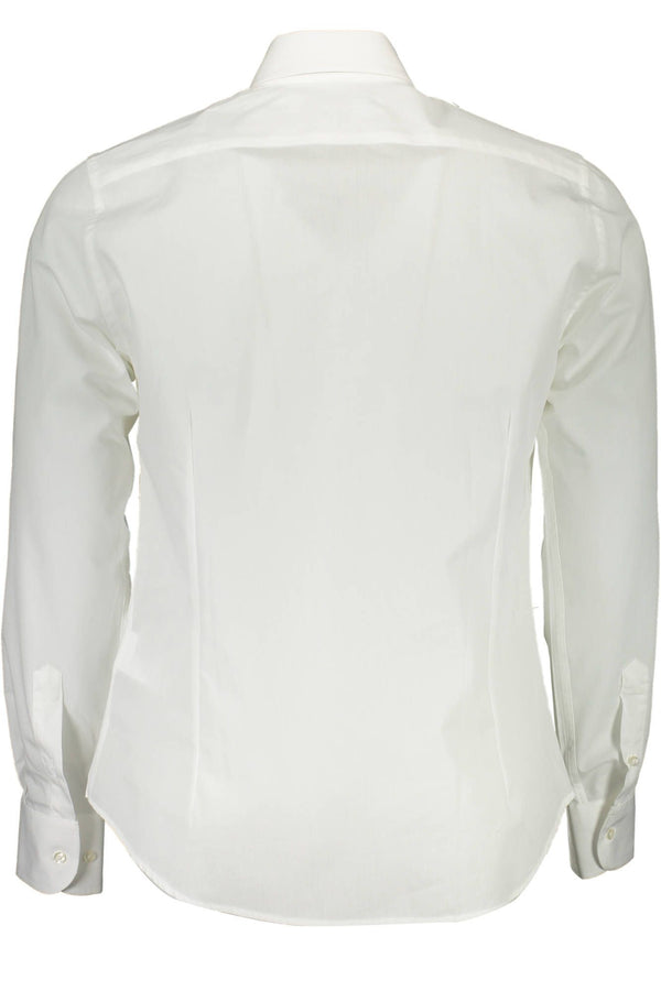 Elegant White Cotton Long Sleeve Shirt