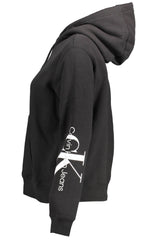 Sleek Black Cotton Hoodie with Bold Print