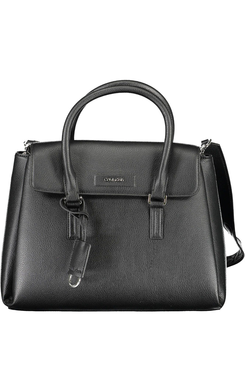 Sleek Black Eco-Conscious Handbag with Logo Design