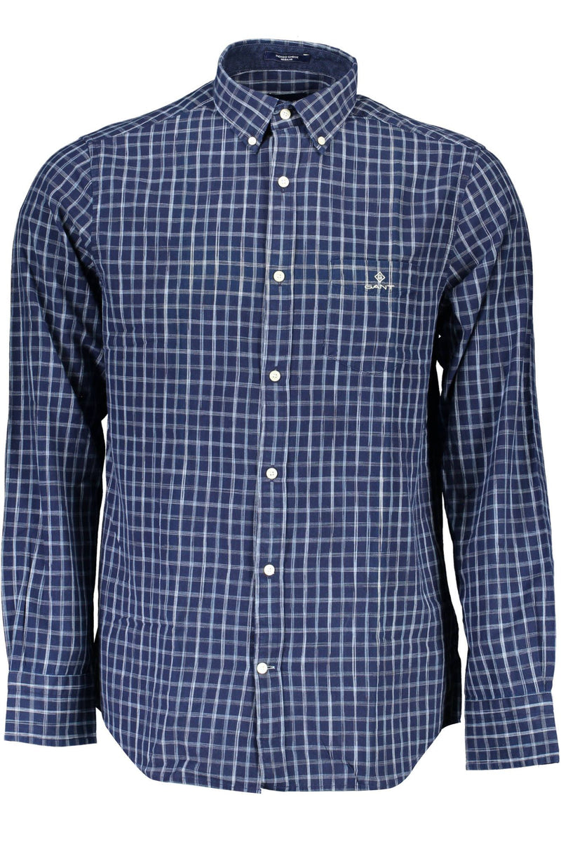 Shirt en coton biologique bleu élégant pour hommes