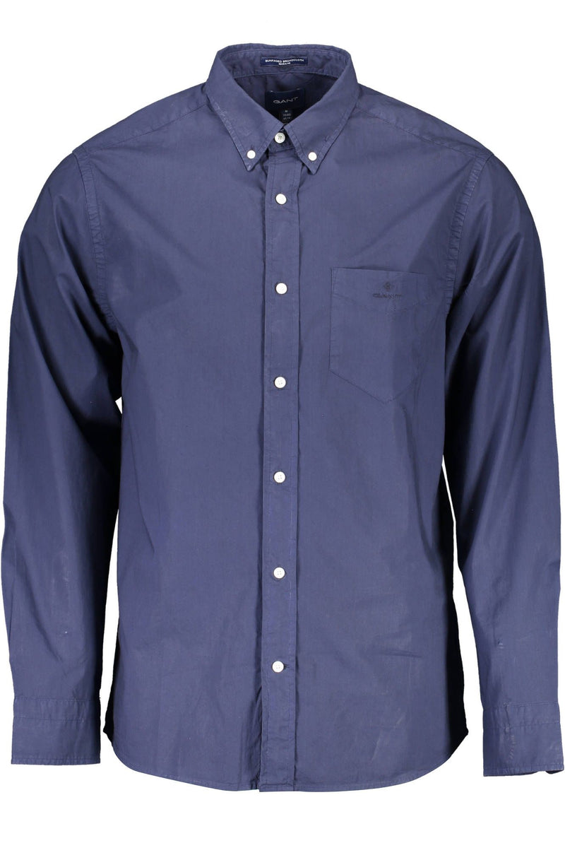 Classica camicia di cotone blu organico