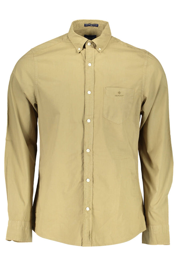 Elegant Green Slim Fit Cotton Shirt