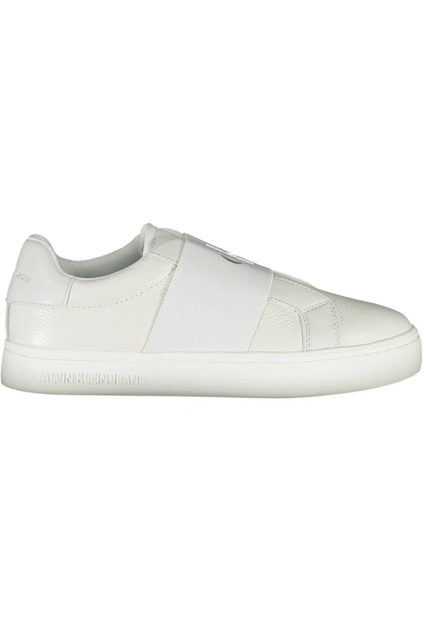 Chic White Elastic Band Sneakers