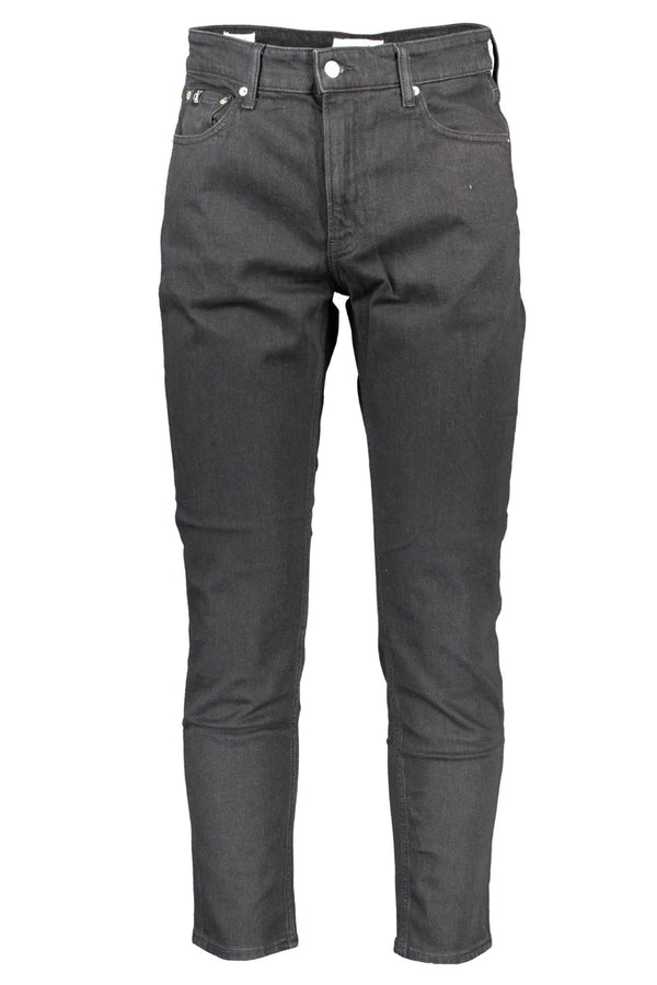 Sleek Black Cotton Blend Jeans