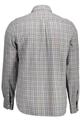 Elegante camicia a maniche lunghe in cotone grigio