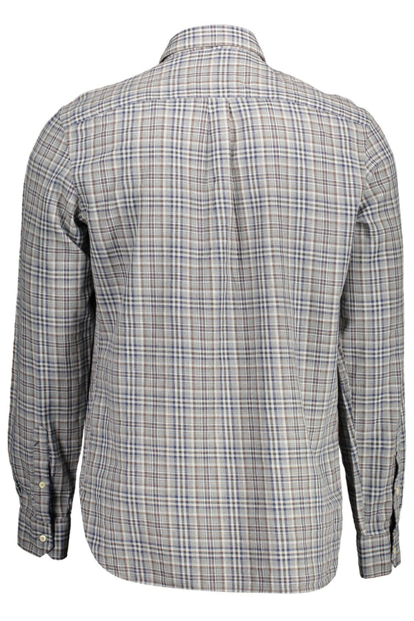 Chemise à manches longues en coton gris élégant