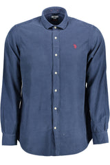 Blue Cotton Men Shirt