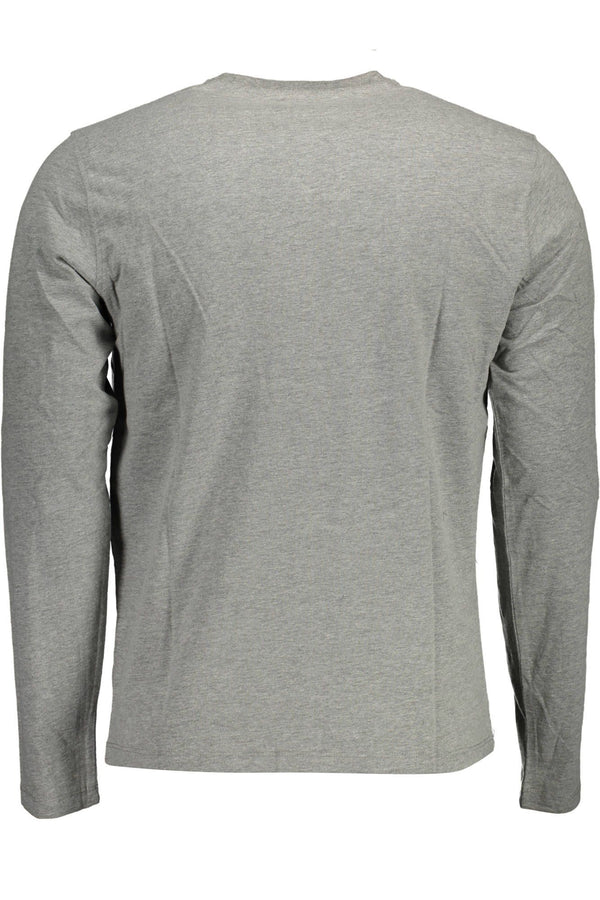 Elegant Gray Printed Long Sleeve Tee