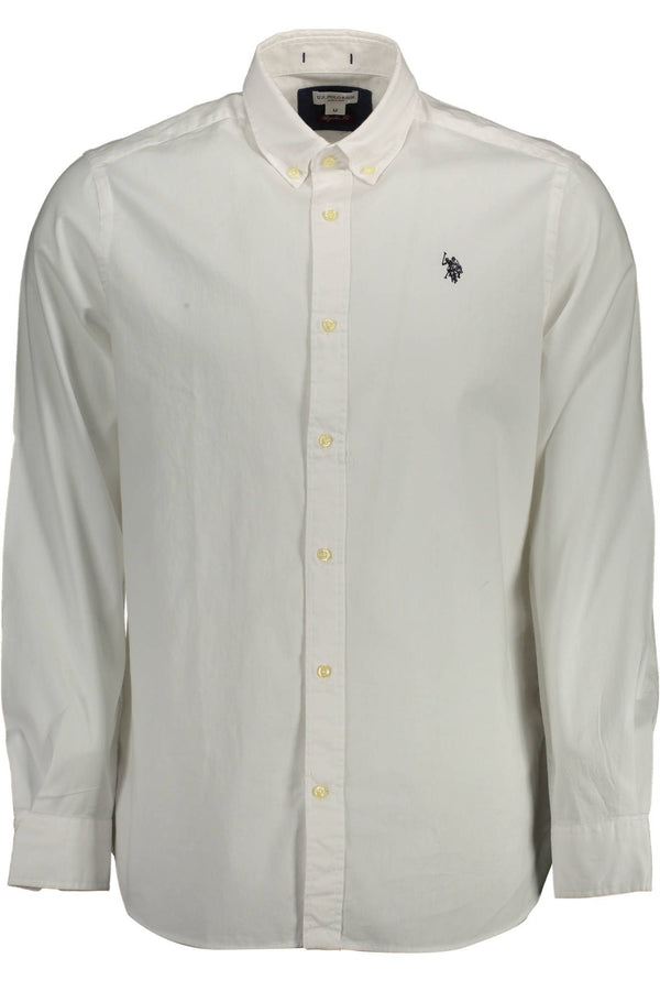 Elegante camisa con botones de algodón blanco