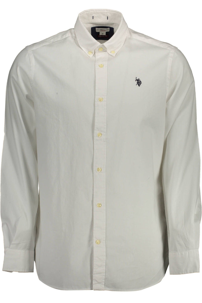 Chemise boutonnée en coton blanc élégant