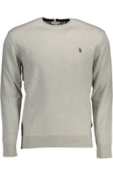 Eleganter grauer Baumwoll-Cashmere-Männerpullover