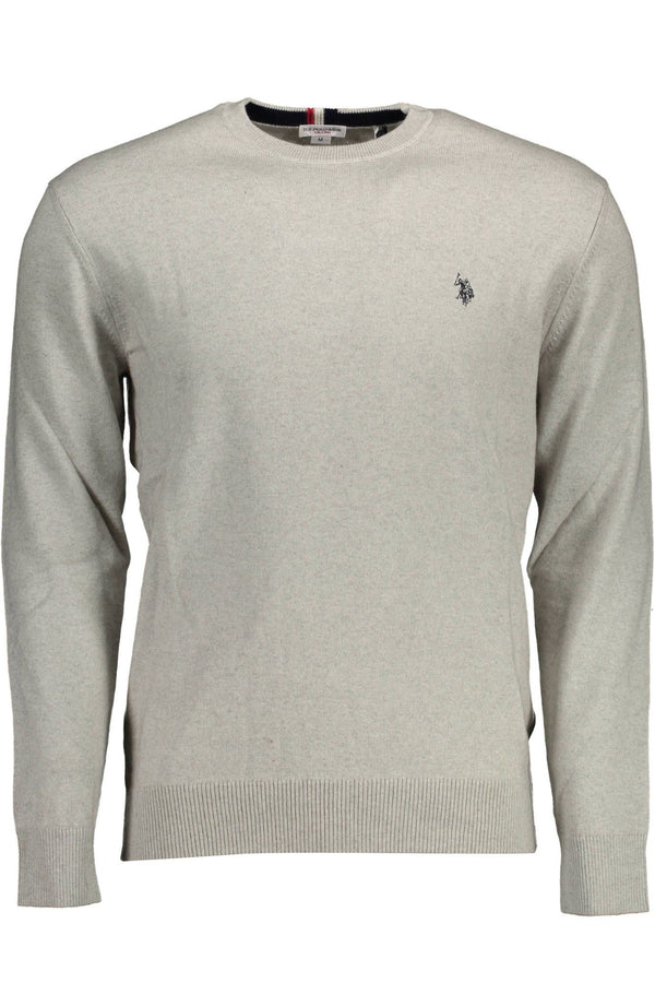 Eleganter grauer Baumwoll-Cashmere-Männerpullover