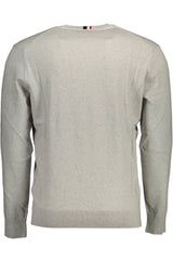 Eleganter grauer Baumwoll-Cashmere-Männerpullover