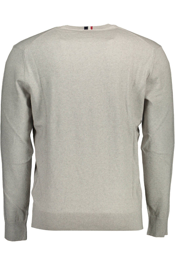 Eleganter grauer Baumwoll-Cashmere-Männerpullover