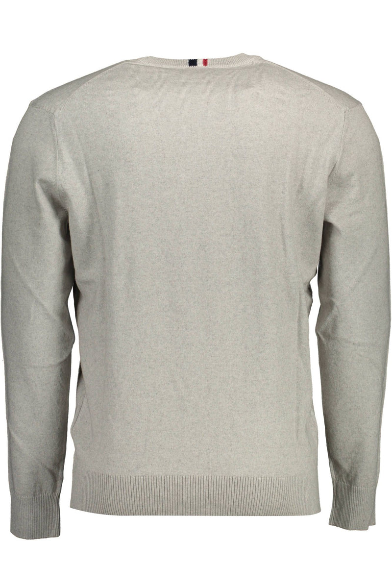 Eleganter grauer Baumwoll-Cashmere-Männerpullover