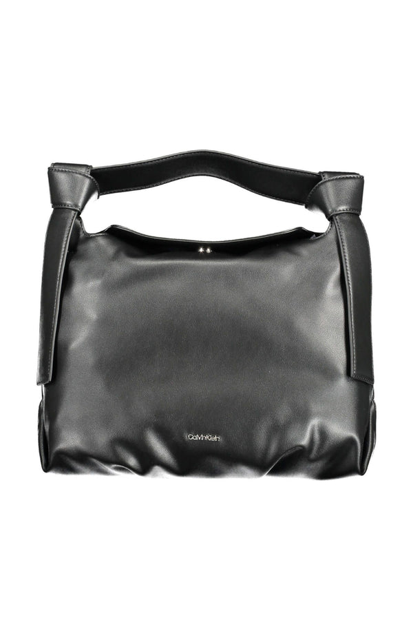 Black Polyester Women Handbag