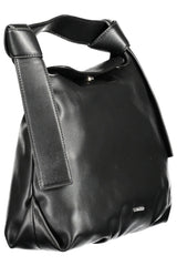 Chic Contrast Detail Black Handbag