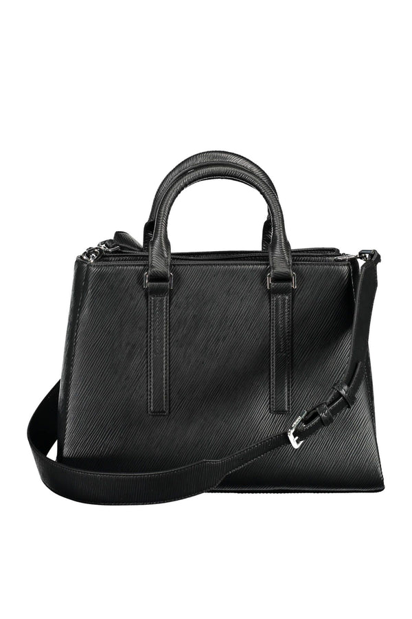 Elegant Black Contrasting Details Handbag