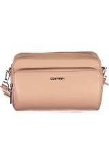 Elegant Pink Shoulder Bag with Logo Detail