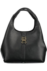 Elegant Black Shoulder Bag with Contrasting Details