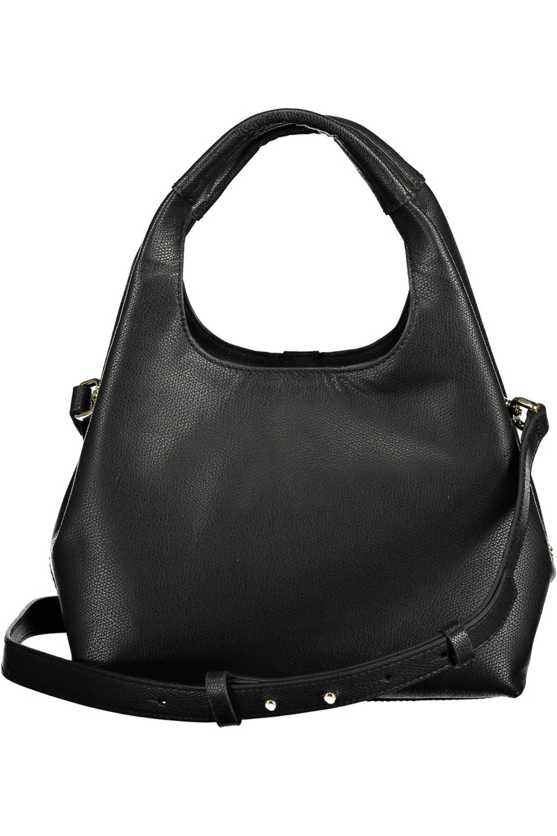 Elegant Black Shoulder Bag with Contrasting Details