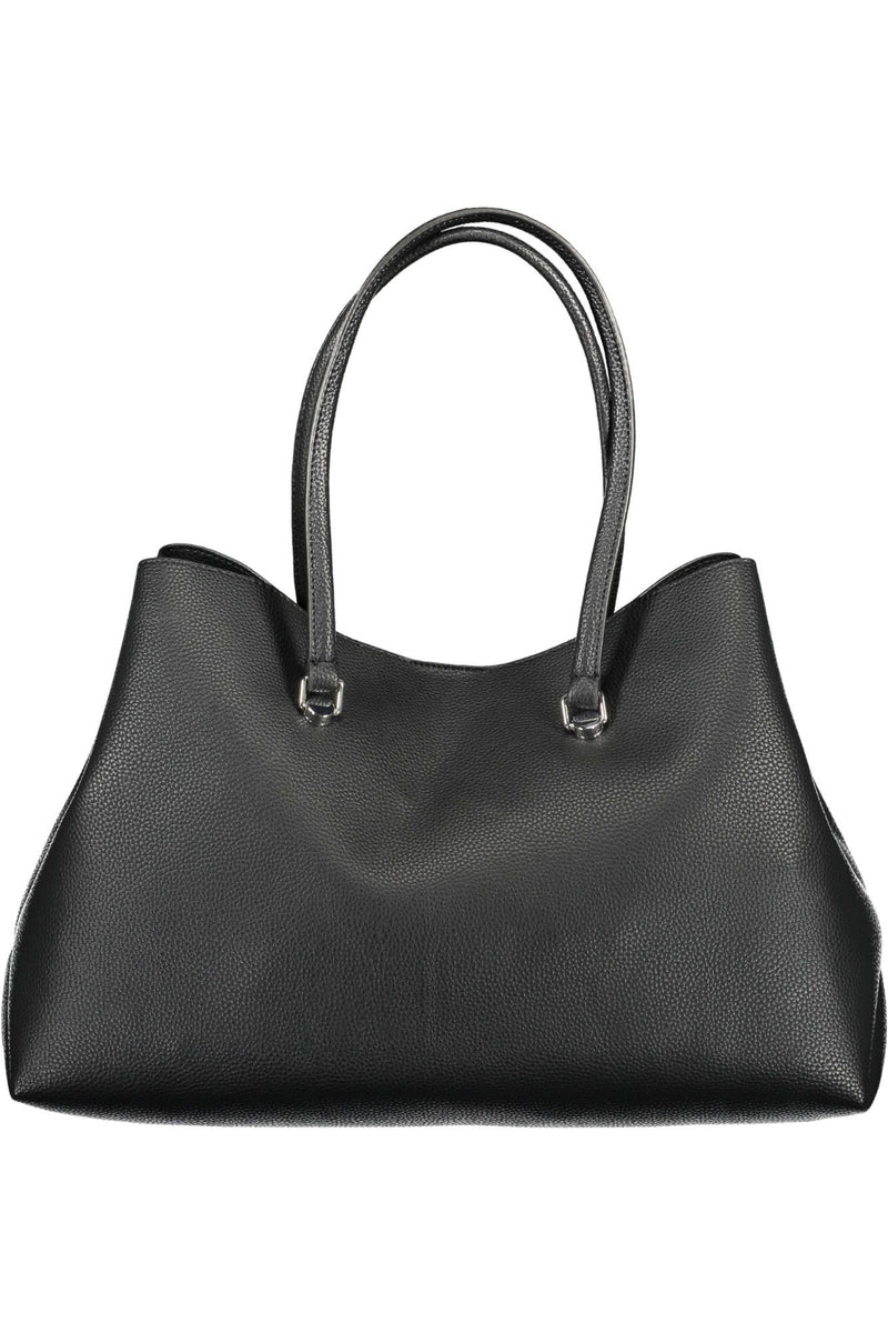 Elegant Black Polyester Shoulder Bag