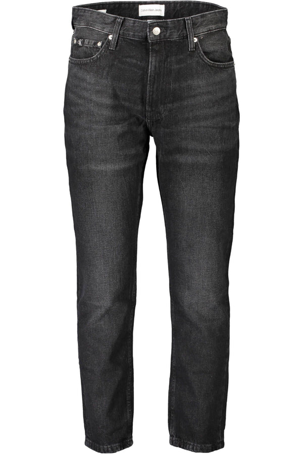 Sleek Black Cotton Denim Jeans