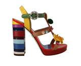 Tacones multicolor de tobillo floral