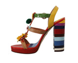 Tacones multicolor de tobillo floral